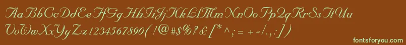 Nuptialscriptltstd Font – Green Fonts on Brown Background