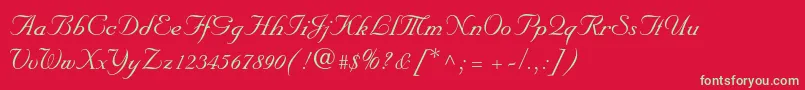 Nuptialscriptltstd Font – Green Fonts on Red Background