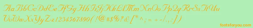 Nuptialscriptltstd-Schriftart – Orangefarbene Schriften auf grünem Hintergrund