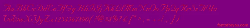 Nuptialscriptltstd Font – Red Fonts on Purple Background