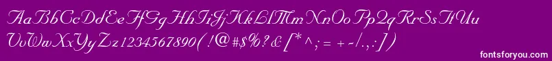 Nuptialscriptltstd Font – White Fonts on Purple Background