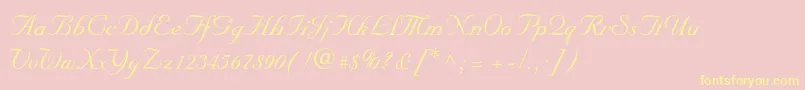 Nuptialscriptltstd Font – Yellow Fonts on Pink Background