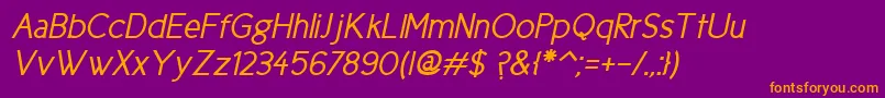 fuente Cicle Gordita Italic – Fuentes Naranjas Sobre Fondo Morado