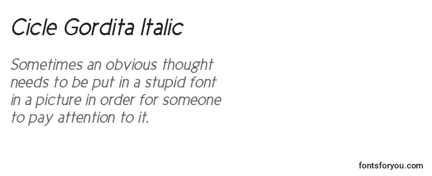 Review of the Cicle Gordita Italic Font