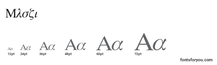Размеры шрифта Mlszi