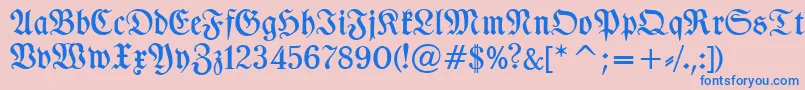 TypographerfrakturMedium Font – Blue Fonts on Pink Background