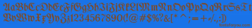 Police TypographerfrakturMedium – polices brunes sur fond bleu
