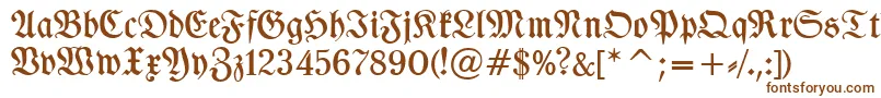 TypographerfrakturMedium-Schriftart – Braune Schriften auf weißem Hintergrund
