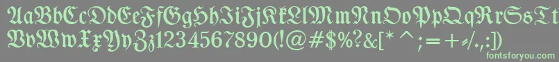 Fonte TypographerfrakturMedium – fontes verdes em um fundo cinza