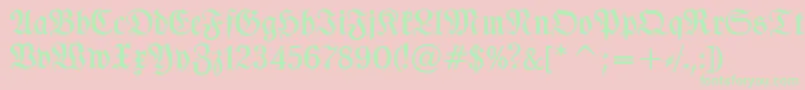 TypographerfrakturMedium Font – Green Fonts on Pink Background