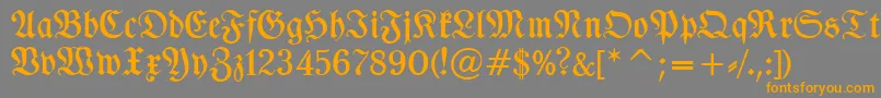 Police TypographerfrakturMedium – polices orange sur fond gris
