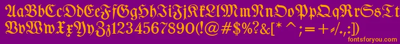 fuente TypographerfrakturMedium – Fuentes Naranjas Sobre Fondo Morado