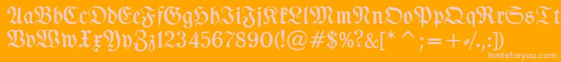 Czcionka TypographerfrakturMedium – różowe czcionki na pomarańczowym tle