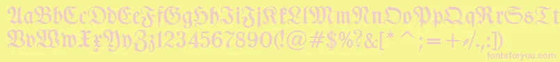 TypographerfrakturMedium Font – Pink Fonts on Yellow Background