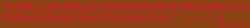 TypographerfrakturMedium-fontti – punaiset fontit ruskealla taustalla