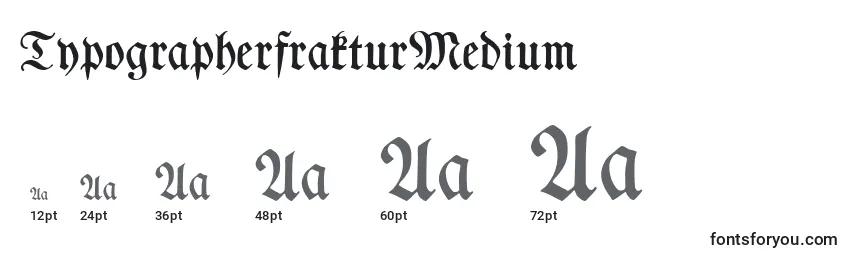 Tamanhos de fonte TypographerfrakturMedium