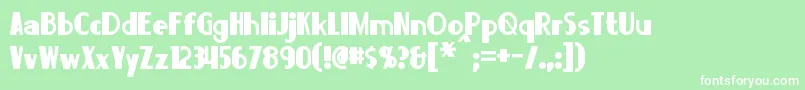 Lorre Font – White Fonts on Green Background