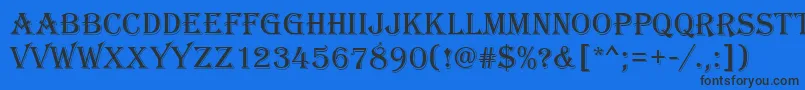 AlfredoRegular Font – Black Fonts on Blue Background