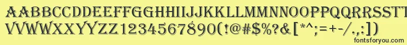 AlfredoRegular Font – Black Fonts on Yellow Background