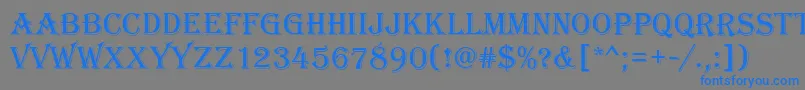 フォントAlfredoRegular – 灰色の背景に青い文字