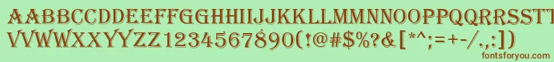 AlfredoRegular Font – Brown Fonts on Green Background