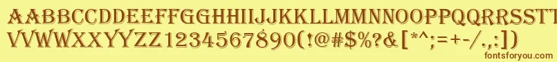 AlfredoRegular Font – Brown Fonts on Yellow Background