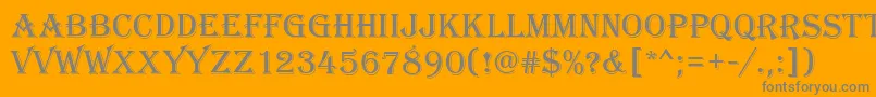 フォントAlfredoRegular – オレンジの背景に灰色の文字