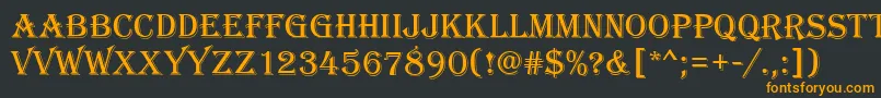 AlfredoRegular Font – Orange Fonts on Black Background