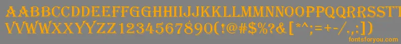 フォントAlfredoRegular – オレンジの文字は灰色の背景にあります。