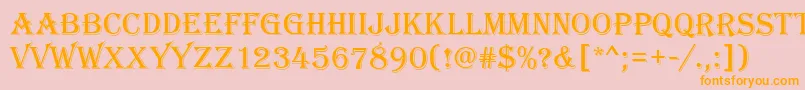 AlfredoRegular Font – Orange Fonts on Pink Background