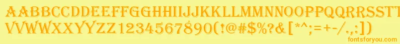 Шрифт AlfredoRegular – оранжевые шрифты на жёлтом фоне