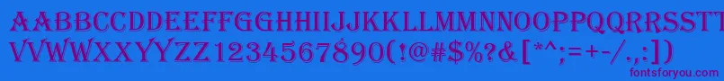 AlfredoRegular Font – Purple Fonts on Blue Background