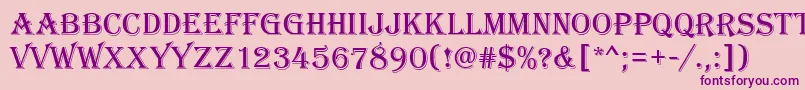 AlfredoRegular Font – Purple Fonts on Pink Background