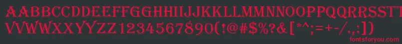 AlfredoRegular Font – Red Fonts on Black Background