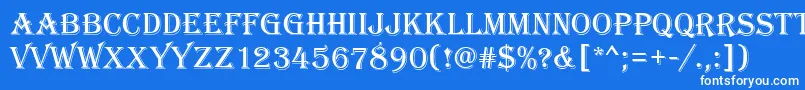 AlfredoRegular Font – White Fonts on Blue Background