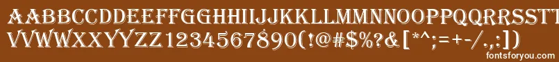 フォントAlfredoRegular – 茶色の背景に白い文字