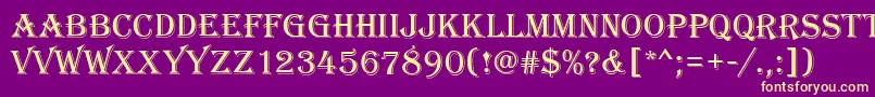 AlfredoRegular Font – Yellow Fonts on Purple Background