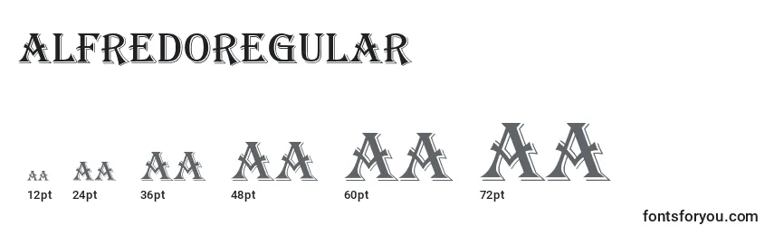 Размеры шрифта AlfredoRegular