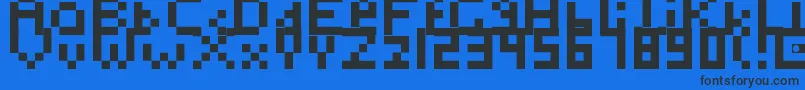 Toosimple-Schriftart – Schwarze Schriften auf blauem Hintergrund
