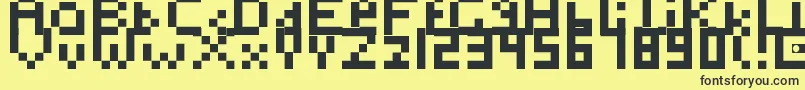 Toosimple-fontti – mustat fontit keltaisella taustalla