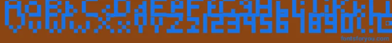 Шрифт Toosimple – синие шрифты на коричневом фоне