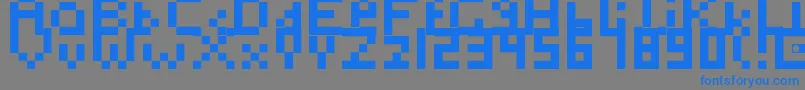 フォントToosimple – 灰色の背景に青い文字