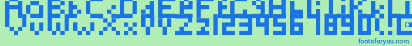 Шрифт Toosimple – синие шрифты на зелёном фоне