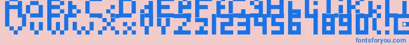 Toosimple-Schriftart – Blaue Schriften auf rosa Hintergrund