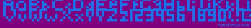 Шрифт Toosimple – синие шрифты на фиолетовом фоне