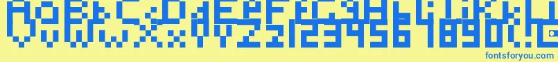 Шрифт Toosimple – синие шрифты на жёлтом фоне