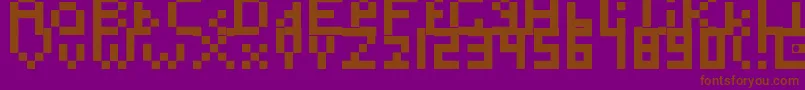 フォントToosimple – 紫色の背景に茶色のフォント