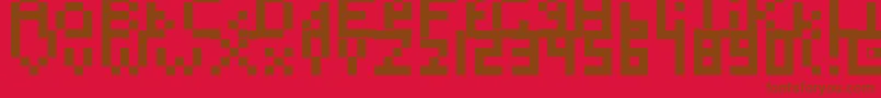 Czcionka Toosimple – brązowe czcionki na czerwonym tle