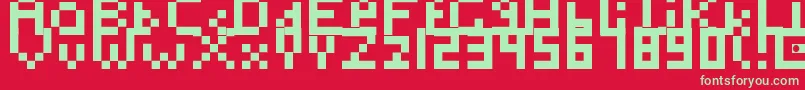 フォントToosimple – 赤い背景に緑の文字