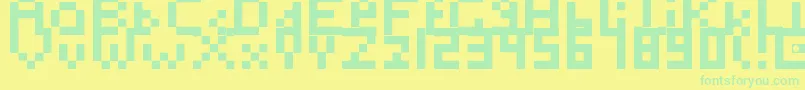 Czcionka Toosimple – zielone czcionki na żółtym tle